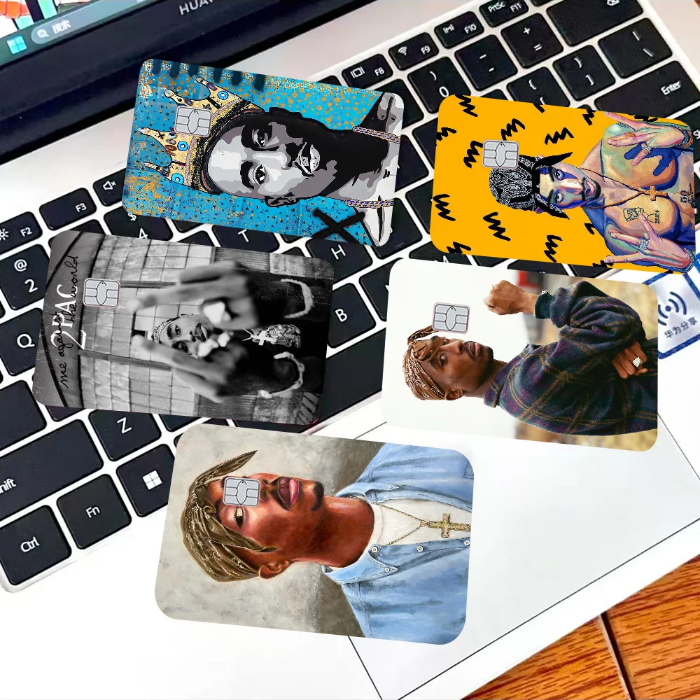 Tupac Amaru Shakur Anime Cartoon Bear Skin Sticker Film Tape Case For Big Credit Debit Card Front Side