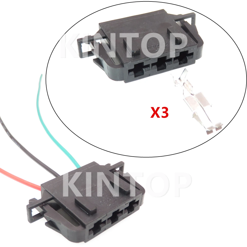 

1 Set 3 Pins Auto Blower Resistance Wiring Harness Socket Starter For VW Audi 1J0972753 Car Large Current Unsealed Connector