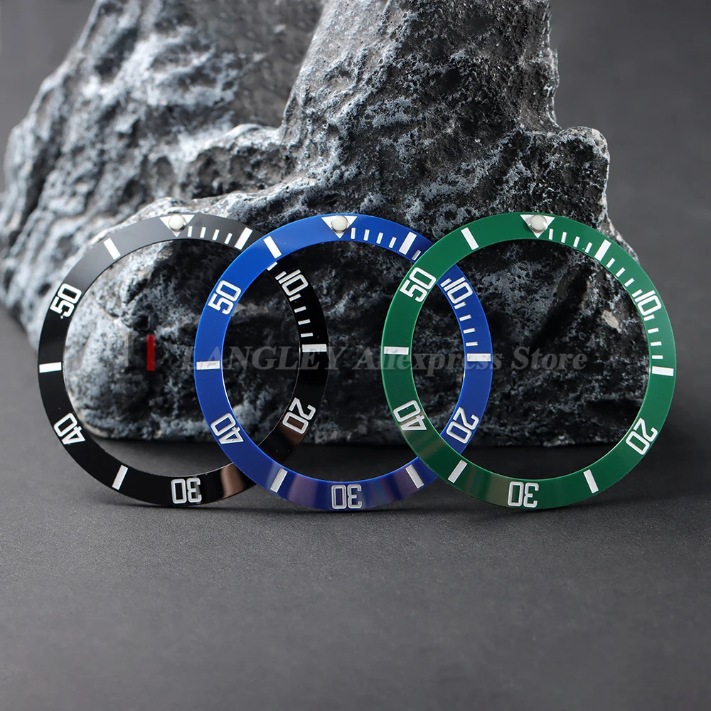 38mm Ceramic Alloy Watch Bezel Insert Ring Slope For Submersible Watch Case for NH35 NH34 GMT Diving 30.5mm inner WatchAccessory