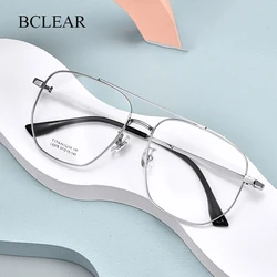 BCLEAR Desgin Pure Titanium Men Classic Double Bridge Glasses Optical Frame Luxury Ultra Light Eyegalsses Frames Myopia Eyewear
