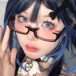 Korean Cosplay Half Frame Glasses Frame Women Lovely No Makeup Plain Glasses Men Eyewear Cute Decorative Computer Glasses