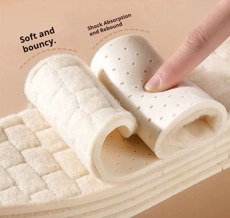 Winterwärme-Woll-Einlegesohlen, weiche, bequeme Einlegesohle, Latex, stoßdämpfende Sohlen, rutschfeste, beheizte Schuhpolster, 1 Paar/2 Paar – Detail 8