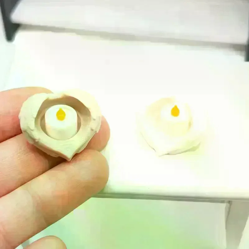 /GJ/2Pcs 1:12 Dollhouse Mini Retro Candle Miniature Tray Set Playhouse Toys Home Ornament Christmas Scene Decoration