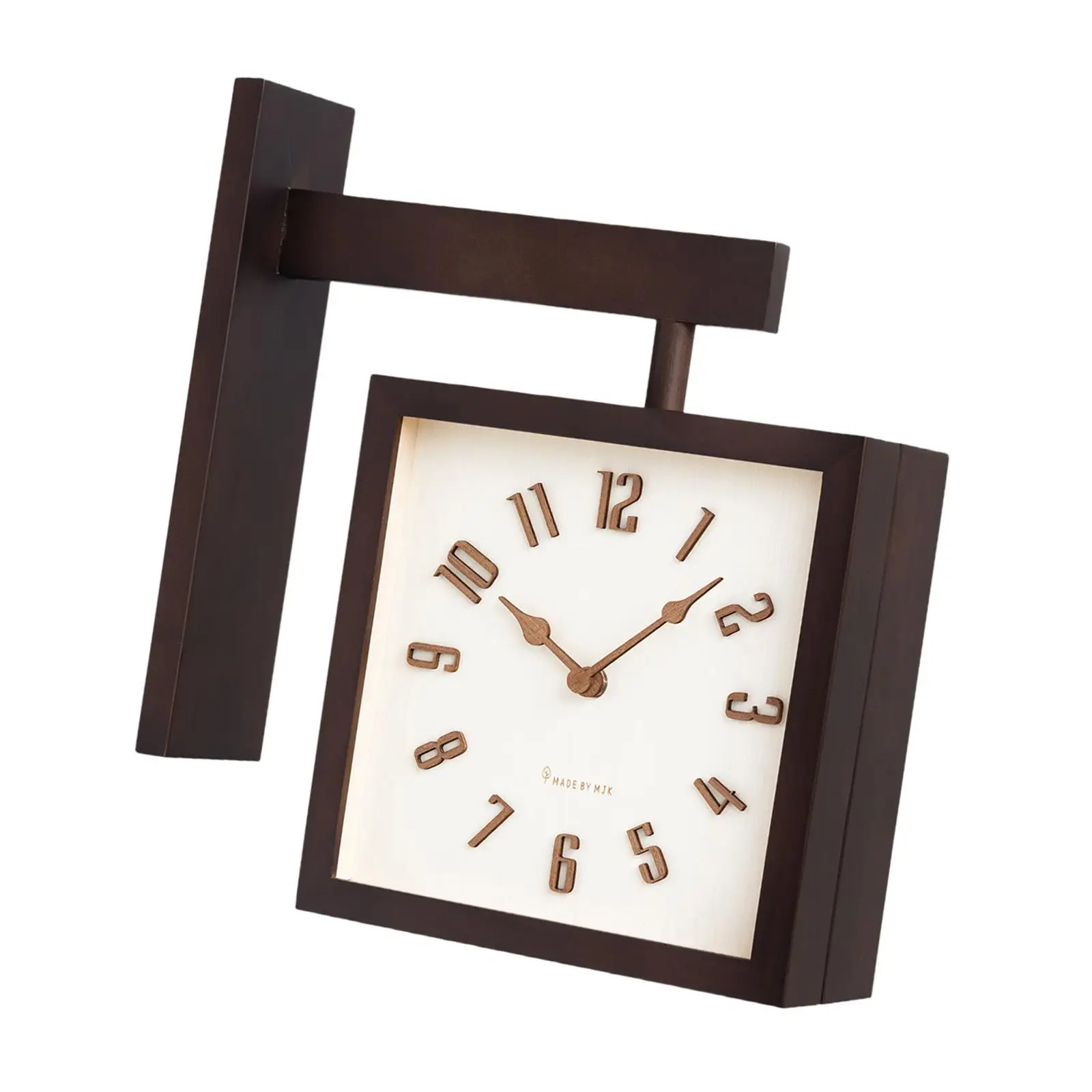Wooden Corner Wall Clock Double Faced Silent Wall Clocks Luxury Minimalist Design Room Clock for Hotel Dining