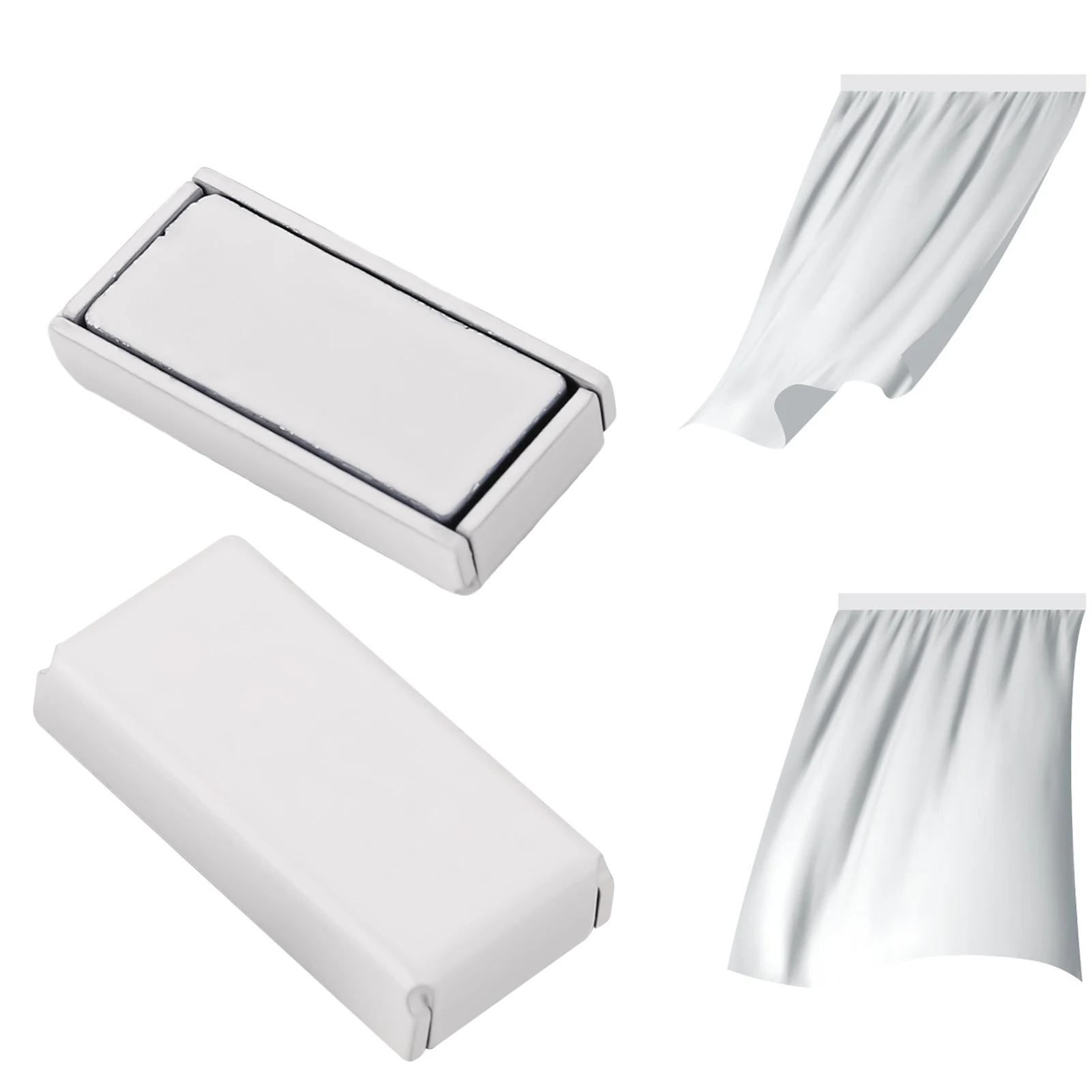 Shower Curtain Rectangle Magnets Heavy Duty Easy Apply Tightly Attached Weights for Shower Curtain Accessories