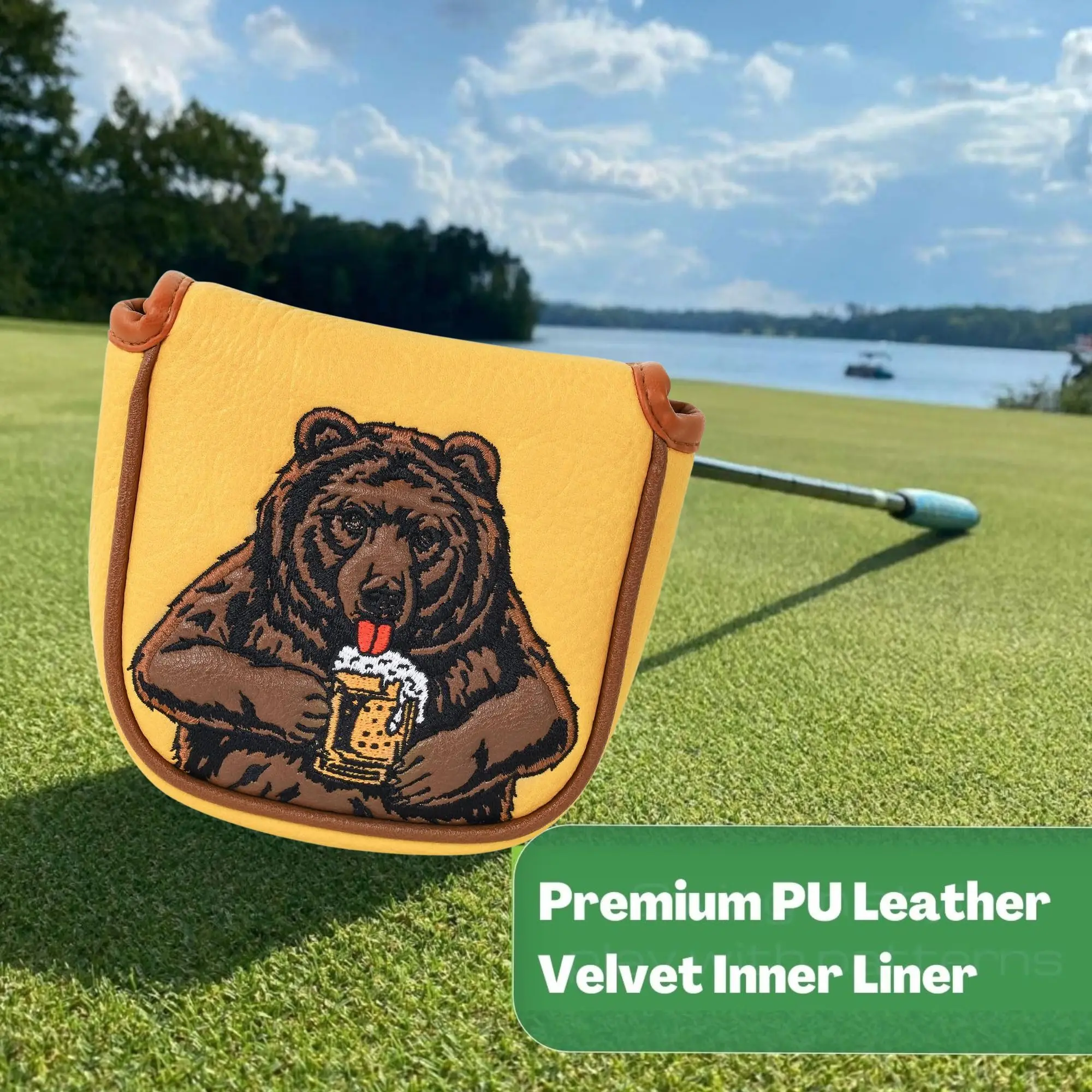 Cubierta para cabeza de palo de Golf, cubierta para cabeza de Golf, cubierta para cabeza de conductor, cubierta para cabeza de madera de calle, cubierta híbrida para cabeza de palo, accesorio esencial de oso de cerveza