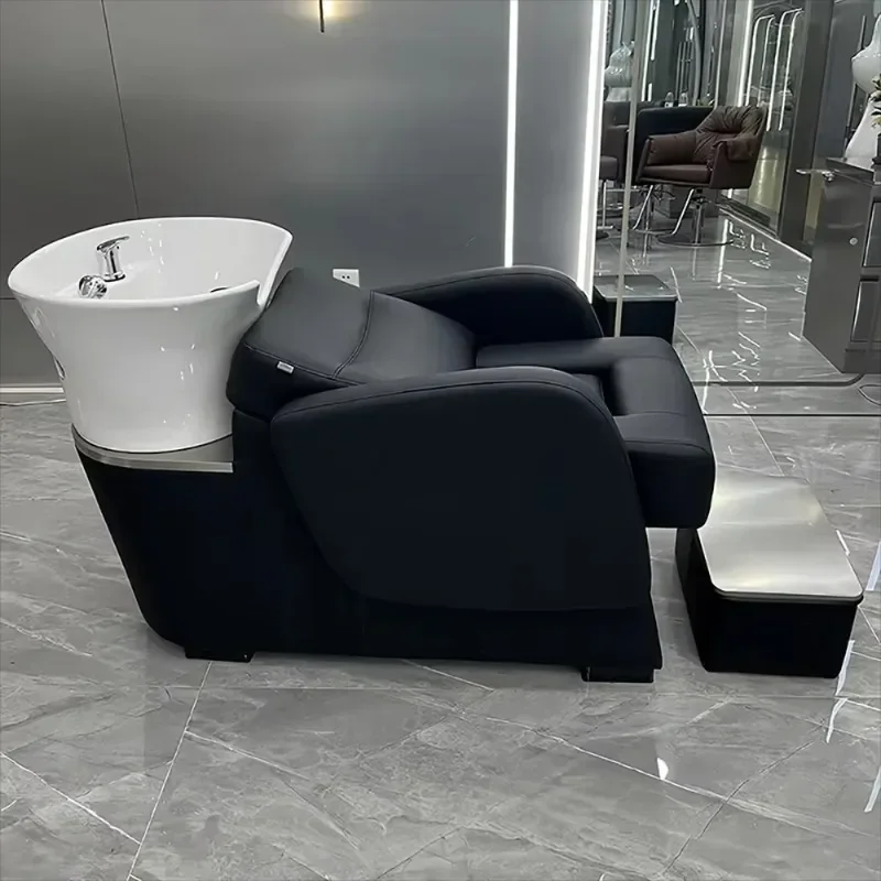 

Nordic Simple Hair Shampoo Bed Comfortable Ergonomic Lounge Trendy Shampoo Bed Portable Fashion Cadeira De Barbearia Furniture