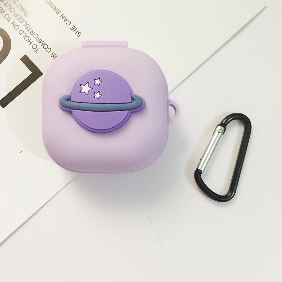 لسامسونج غالاكسي براعم لايف/براعم برو حالات الكرتون الفضاء سلسلة سماعات غطاء غالاكسي براعم 2 لينة مكافحة سقوط حامي غطاء