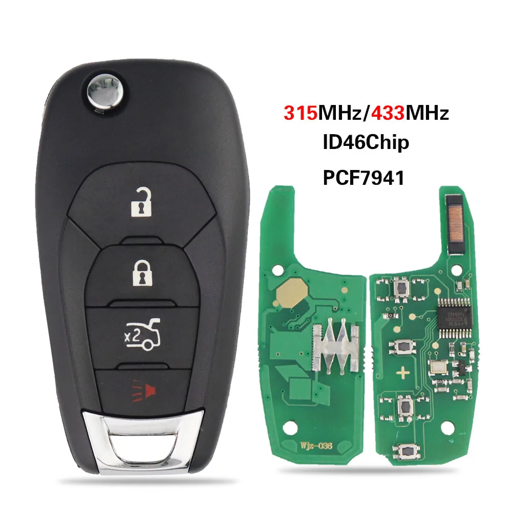 YIQIXIN For Chevrolet Cruze Avo Trailblaze Malibu GM 2015+ Onix Cobalt Prisma Spin S-10 ID46 Chip Fob 315/433MHZ Flip Remote Key