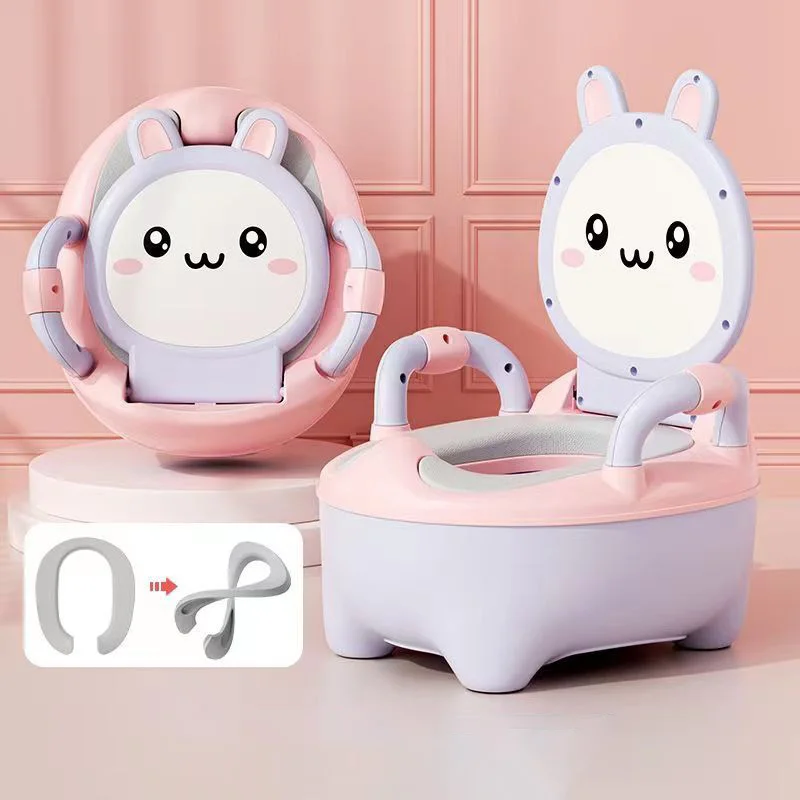 Portable Children's Pot Cute Rabbit Baby Toilet Pot WC Porta-potty Urinal Children Potty Training Toilet Kids Toilet Seat Lid