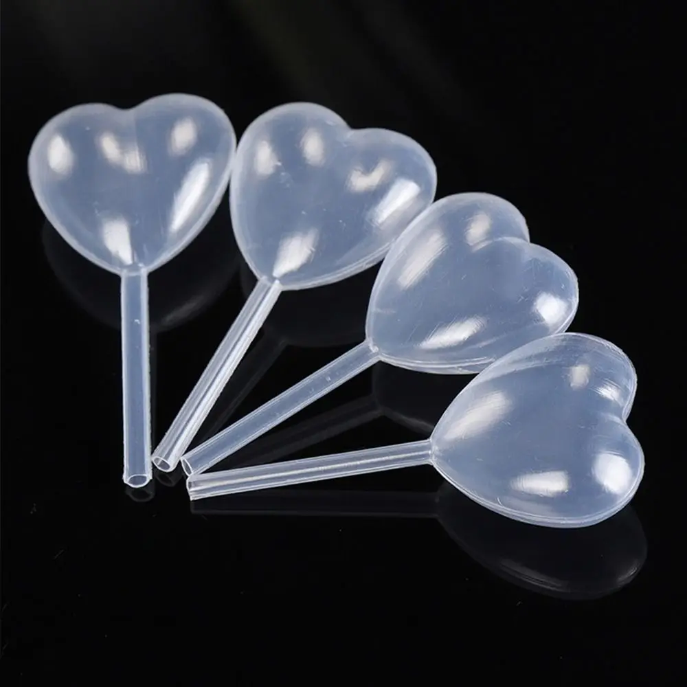 50pcs Portable Heart Shape Transparent Liquid Dropper 4ml Liquid Transfer Pipettes Liquid Injector Cupcake, Chocolate