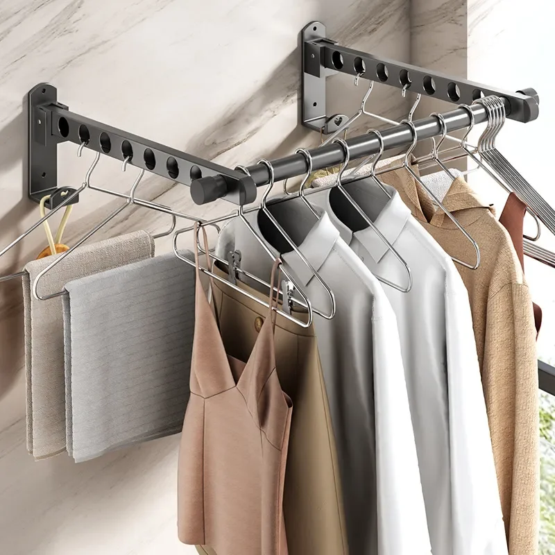 No Punching Hangers No Marks Household Light Luxury Multi Functional Foldable Balcony Clothes Drying Rack