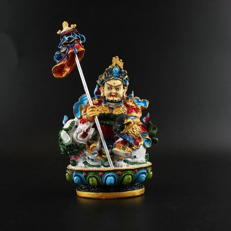Treasure King Buddha Statue Tibetan Guardian God of Wealth Resin Painted Household Ornaments and Decorations Buddhist Supplies