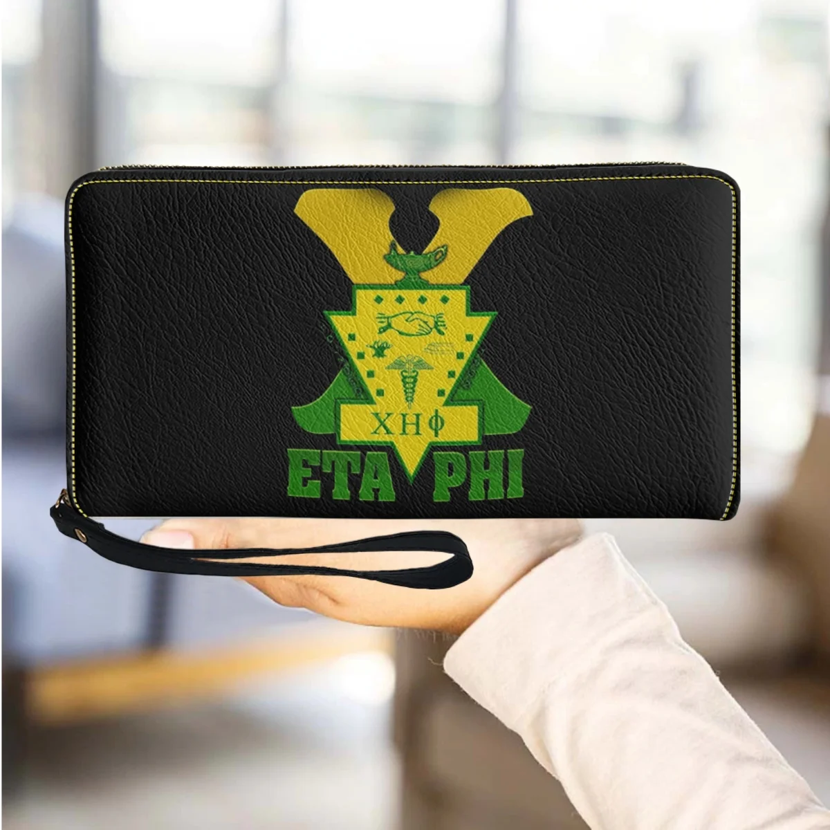 Wristband Wallet Female Chi Eta Phi Sorority Designer Fashion Travel Coin Purse New Trendy Street Commuter Clutch Card Holder