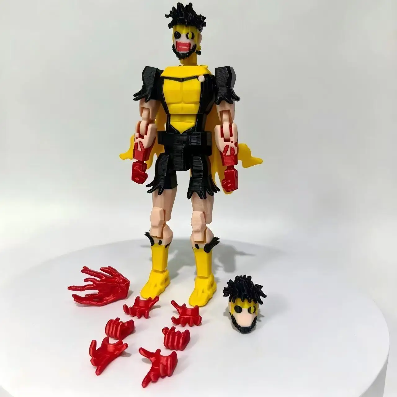 3D printed multi joint movable doll toy Invincible Young Hero 2.0 blue and black color figurine model finished ornament