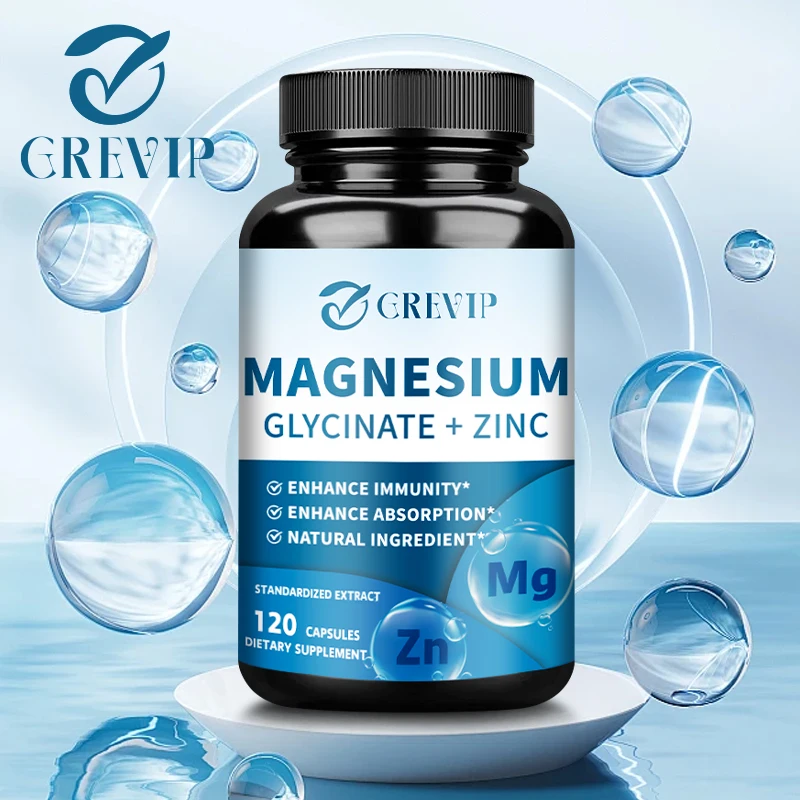 Magnesium Glycinate + Zinc Capsules - Support Muscle, Nerve, Joint and Heart Health