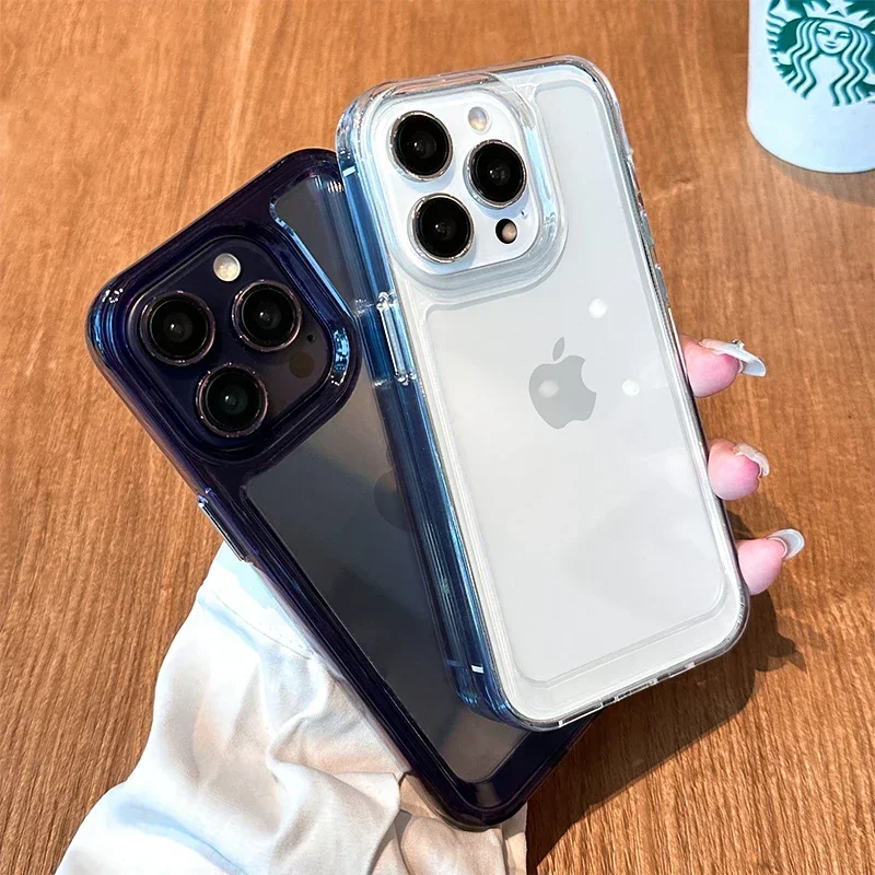 Funda transparente de silicona de lujo resistente a golpes para iPhone 15 17 16 14 13 12 11 Pro Max 17 Air 16E 4