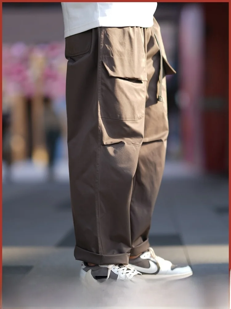 

Outdoor Men's Spor Casual Pants Elastic Waist Straight Leg Color Autumn New Arrivals Youthful Energy Sle Long Trousers