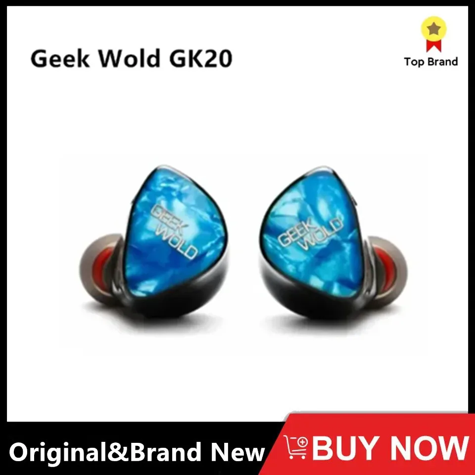 

2023 New Geek Wold GK20 in Ear Earphones IEMs 3BA + 2DD + 2PZT Hybrid Driver Hifi Earbuds Wired Headphones S12 GK100 Timeless