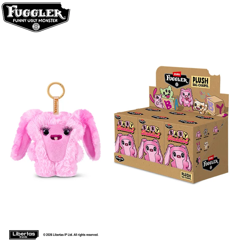 Original Fuggler Baby Baddies Keychain Blind Box Plush Toys Fugglers Teeth Monsters Random Blind Boxs Stuffed Pandents Dolls