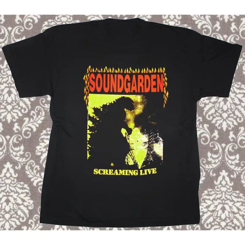 Черная футболка Soundgarden Screaming Live 1989 90 AC1168