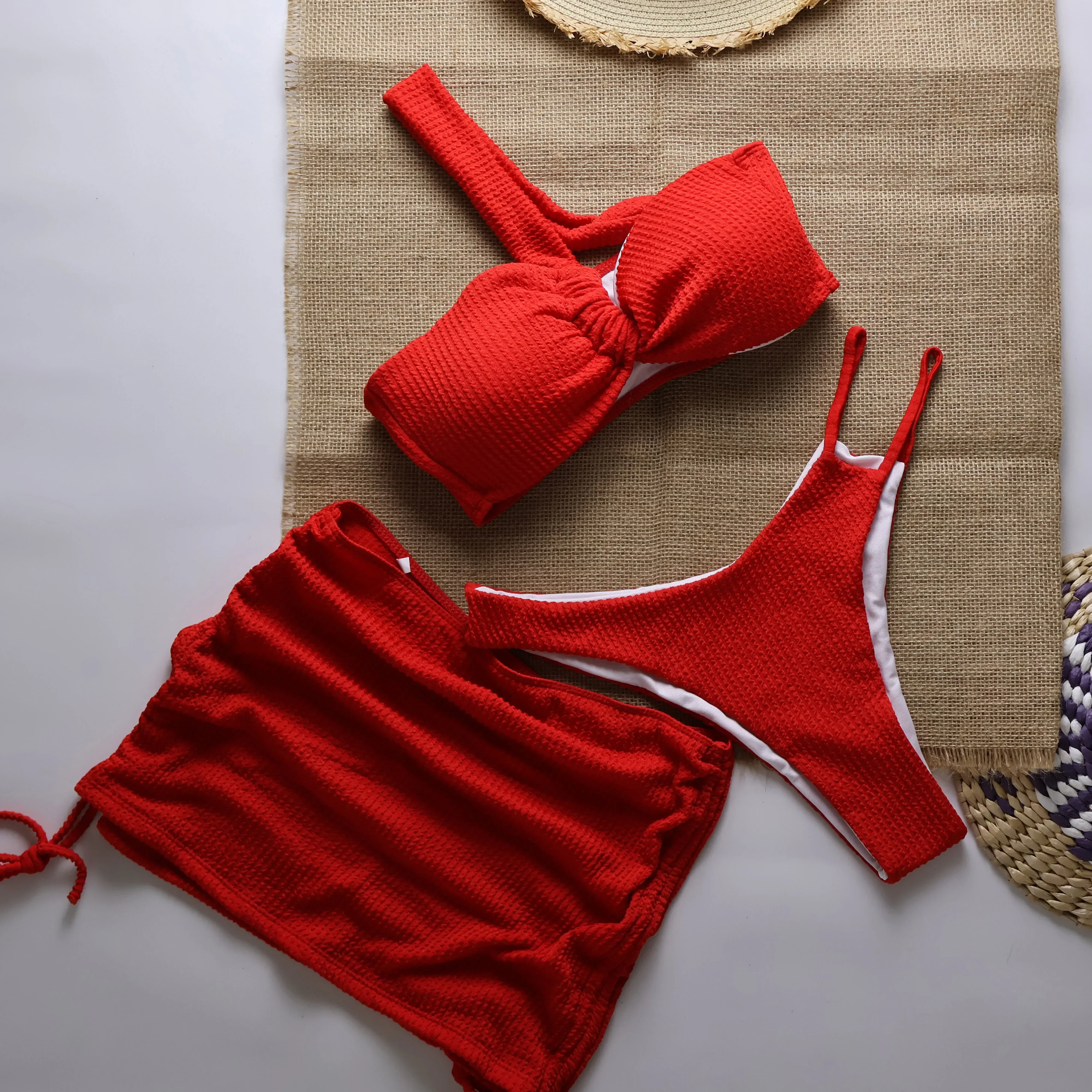 セクシーな3ピースマイクロビキニ2025女性用水着女性用水着Tバックビキニセットブラジリアンビーチウェア水着ビキニ