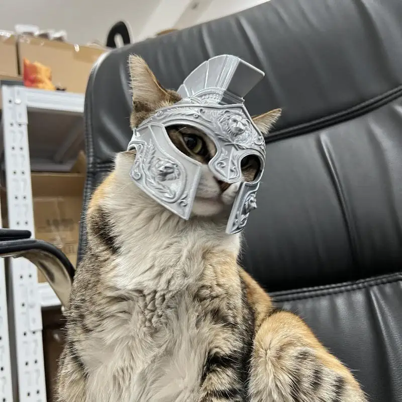 Disfraz Creativo para Mascotas, Casco de Centurión Romano, Impresión 3D, Gorro para Gatos, Ligero, para Cosplay, Carnaval, Fiestas y Eventos