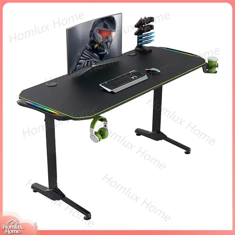 Wholesale Gaming Desk Computer Desk for PC Gaming Setup Ergonomic Office Desk Adjustable Height RGB LED Gaming Table