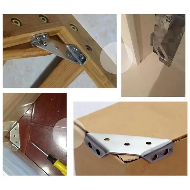 KYCOR-60PCS Universal Furniture Corner Connector, Angle Fasten Connector Furniture Triangle Support Frame