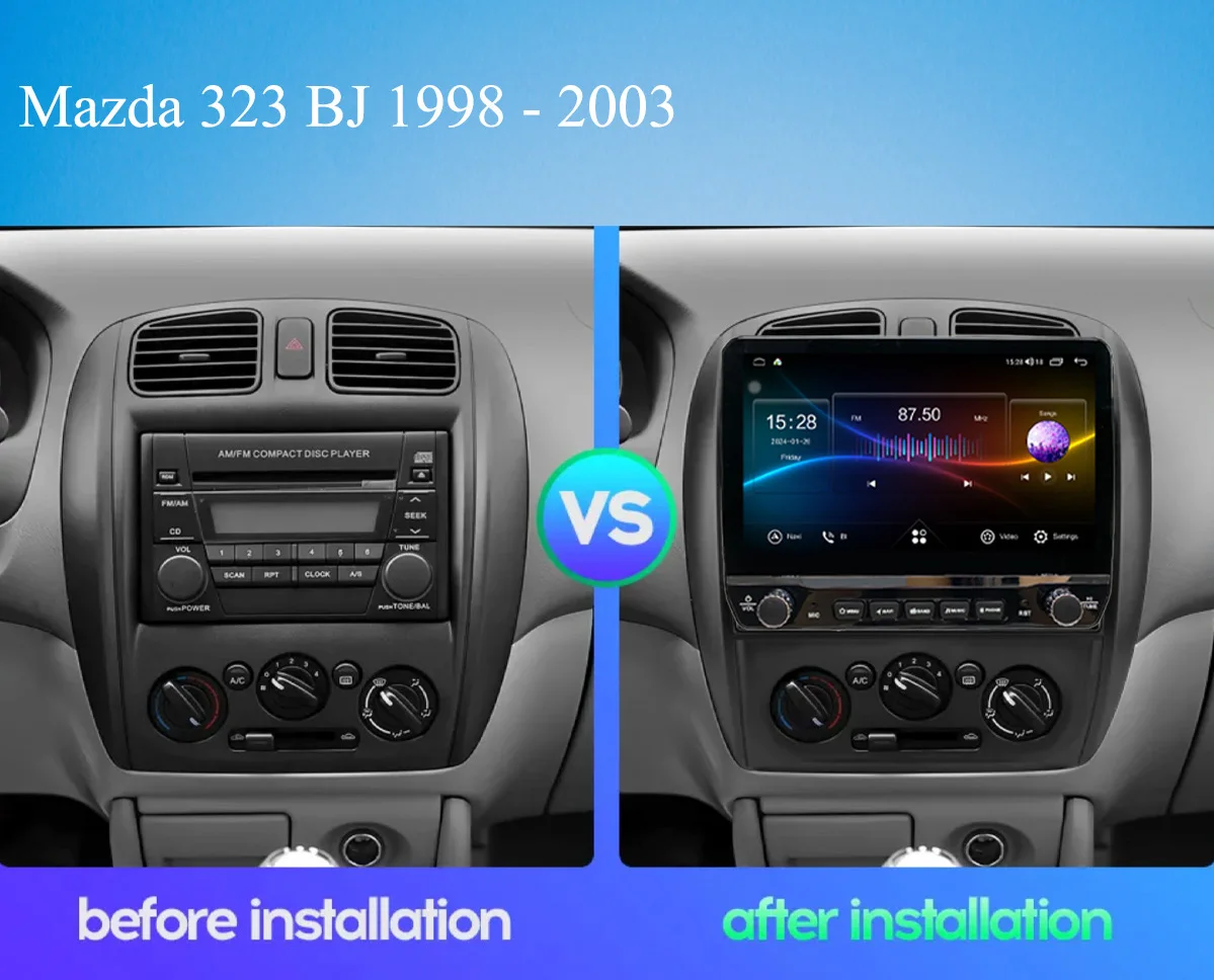 2Din Android 14 Autoradio Multimedia PC Tablet For Mazda 323 BJ 1998 - 2003 GPS DVD Video Music Player Car intelligent systems