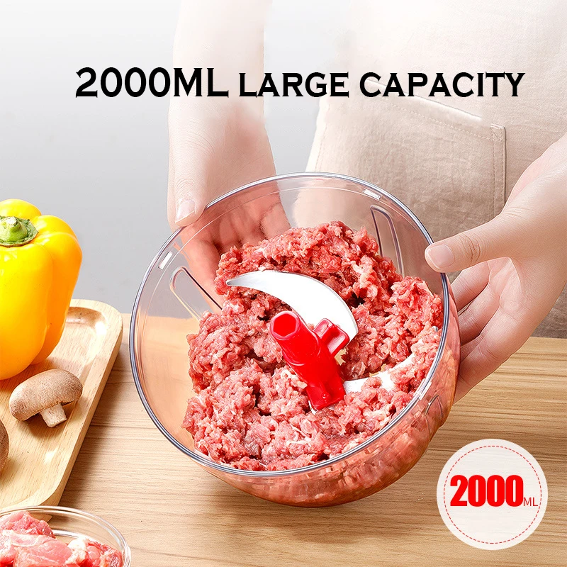 Garlic Chopper Vegetable Cutter Multifunctional Food Processor Manual Meat Grinder Onion Chili Cutter Masher Kitchen Accessories