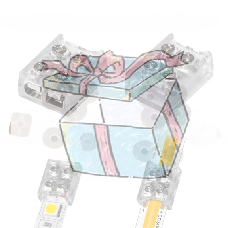 【CCA】10Pcs Solder-free Self-wiring Lamp Strip Connector 2P 8/10MM LED Strip Connector Screw Fixing Connection Connector Terminal