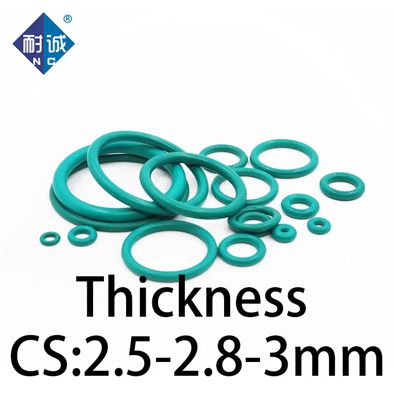 O-ring thickness 2.5/2.8/3mm CS fluororubber FKM sealing temperature resistant gasket rubber ring complete in specifications