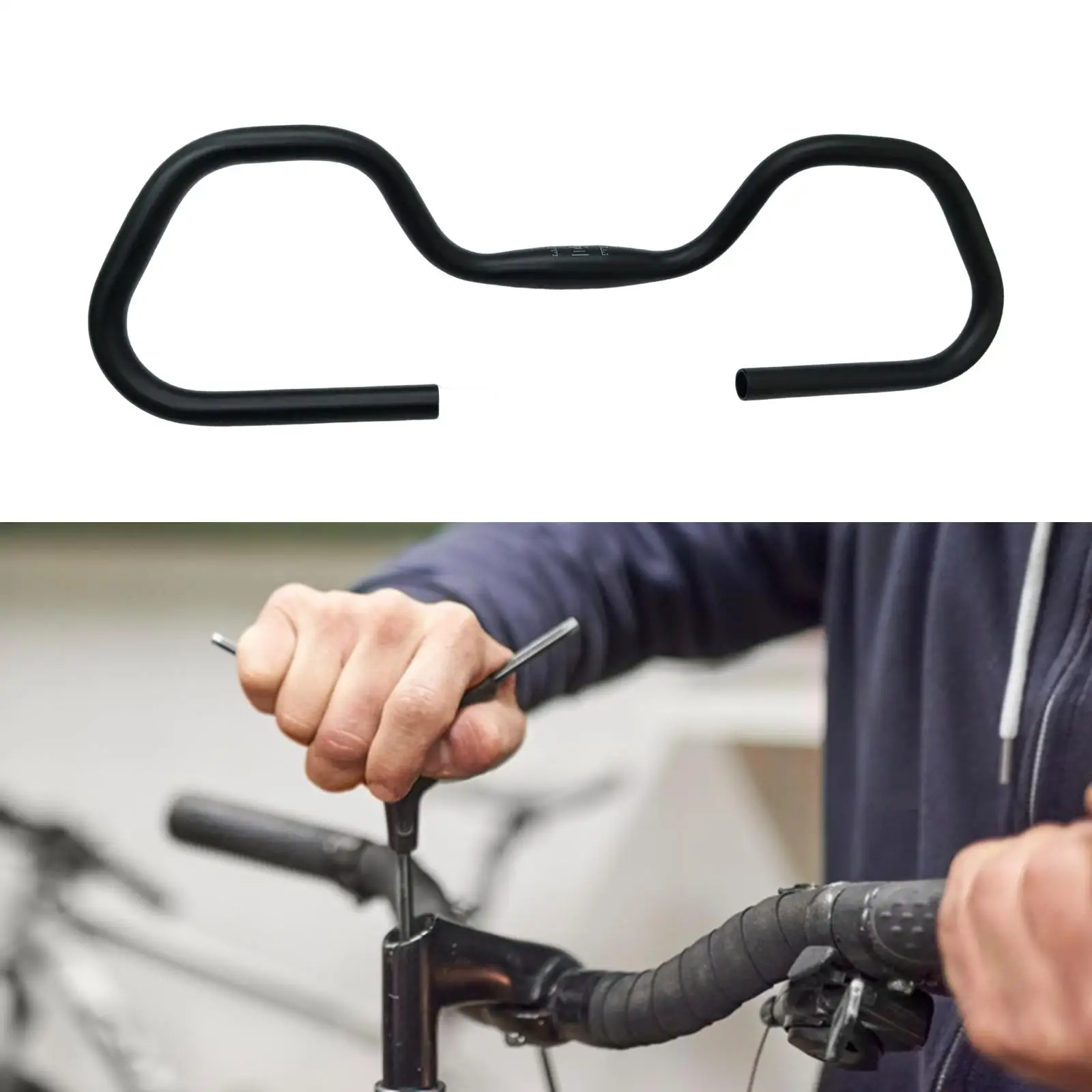 Aluminum Alloy Bike Butterfly Handlebar Accessory Replace Metal Upgrade Handlebar for Travel Bi Riding
