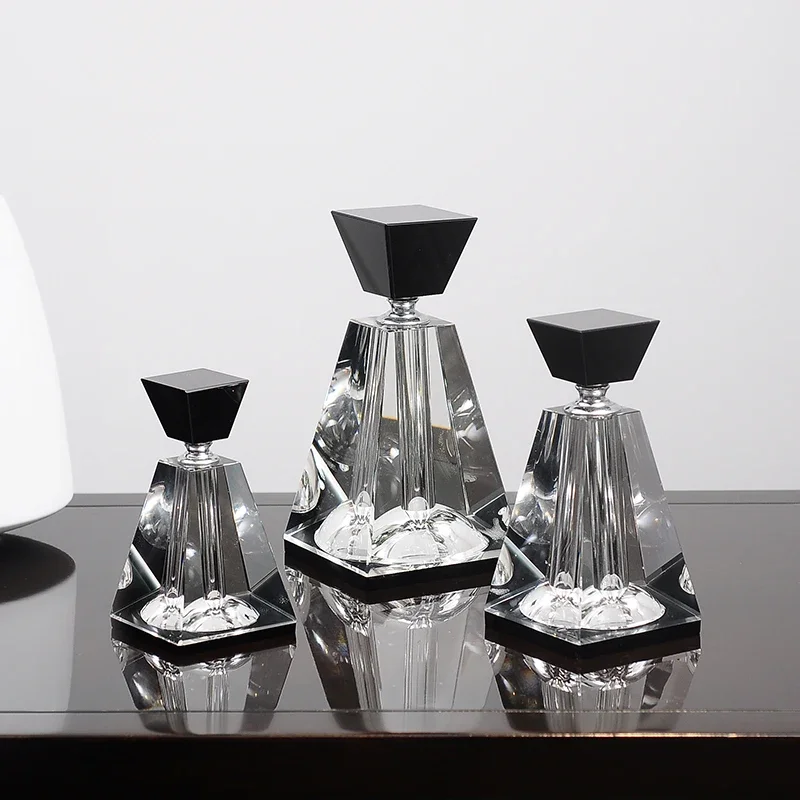 European K9 Crystal Perfume Bottles Square Black Clear Empty Refillable Smooth Even Heavy Perfect Gifts For Lovers Friends