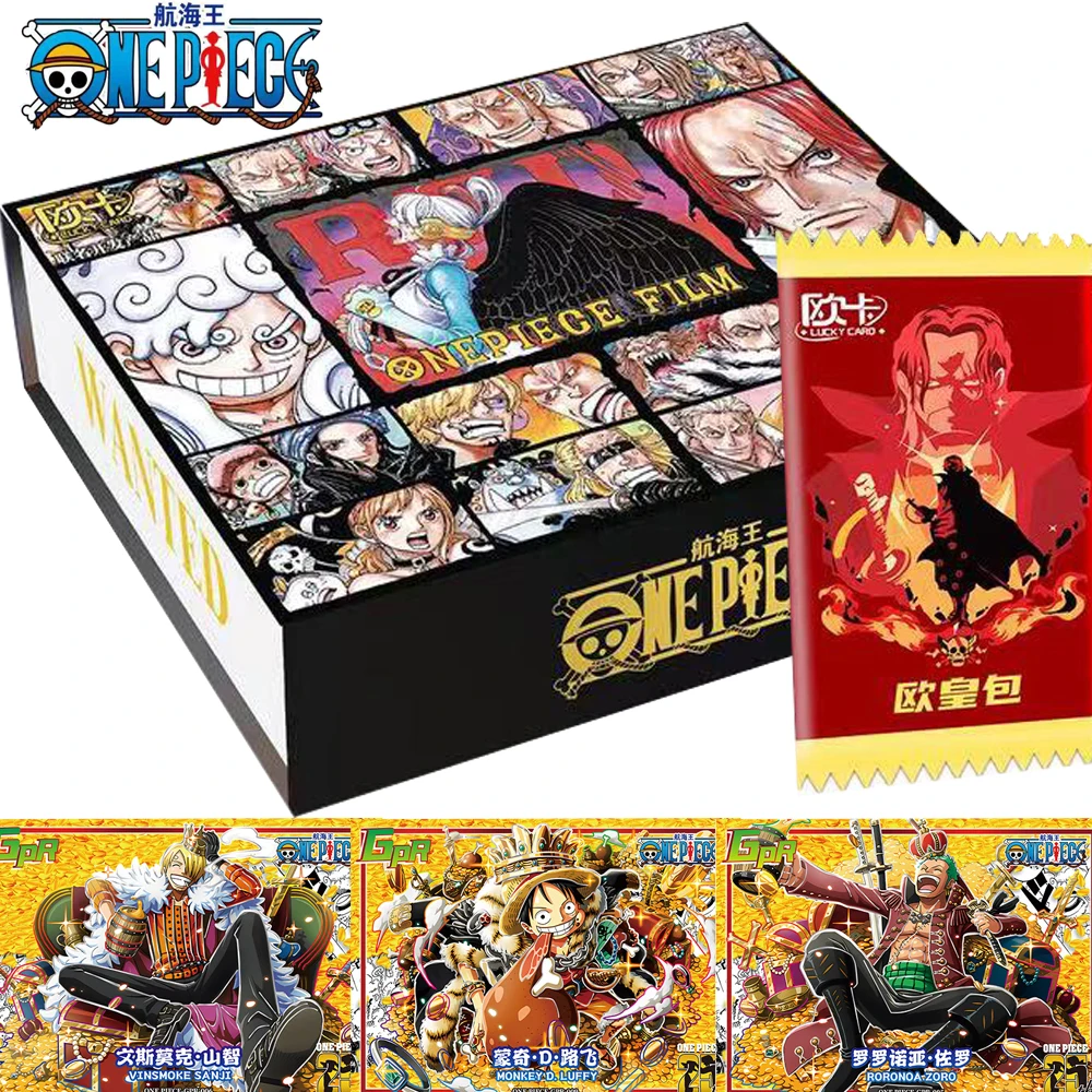 

One Piece Game Collection Card for Children Monkey D. Luffy Luxury Style Golden Edge Bronzing Limited Card Christmas Gifts Toys