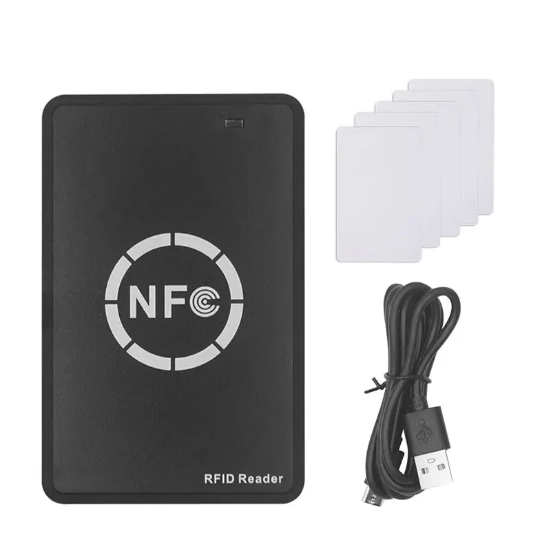 AB25-RFID Smart Chip Reader/Writer+5XCUID Card 125K 13.56M Copier RFID Duplicator Tag Copy Clone ID IC Key Badge Copy