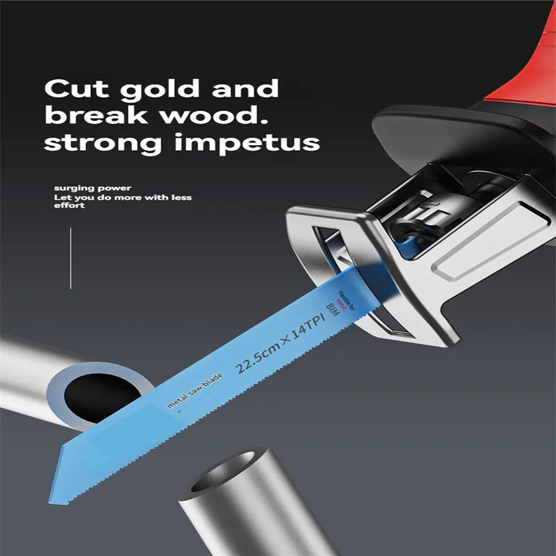 18V cordless electric reciprocating saw with battery, household rechargeable small variable speed metal woodworking knife saw