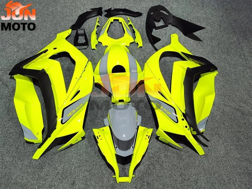 JUN Custom ABS Injection Bodywork Set yellow Fairings Kit Fit for Ninja ZX-10R ZX10R 2011 2012 2013 2014 2015 11 12 13 14 15