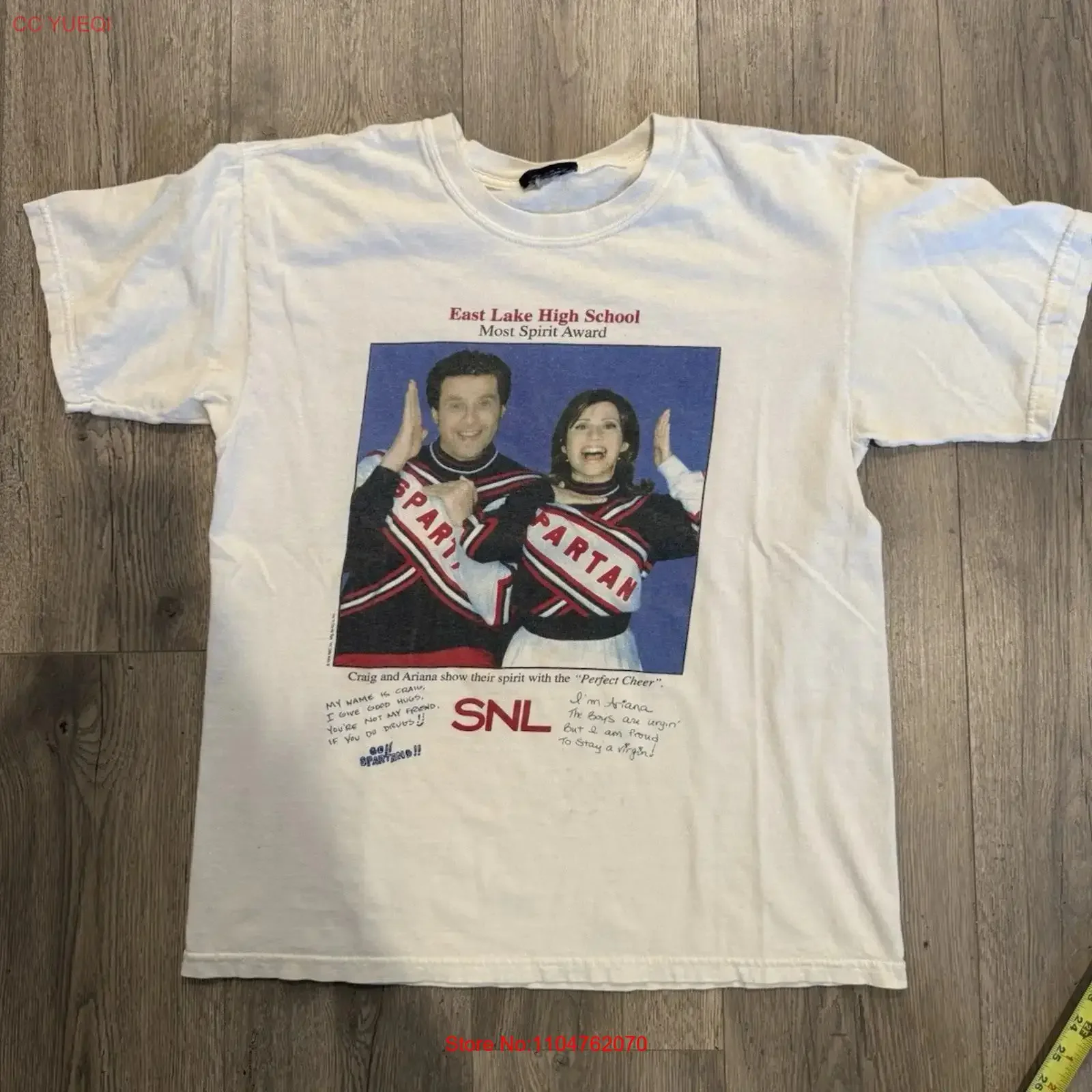 Vintage 90s Saturday Night Live SNL Will Ferrell Cheri Oteri Cheerleader T Shirt vintage Washed Top For Everyday Wear graphic