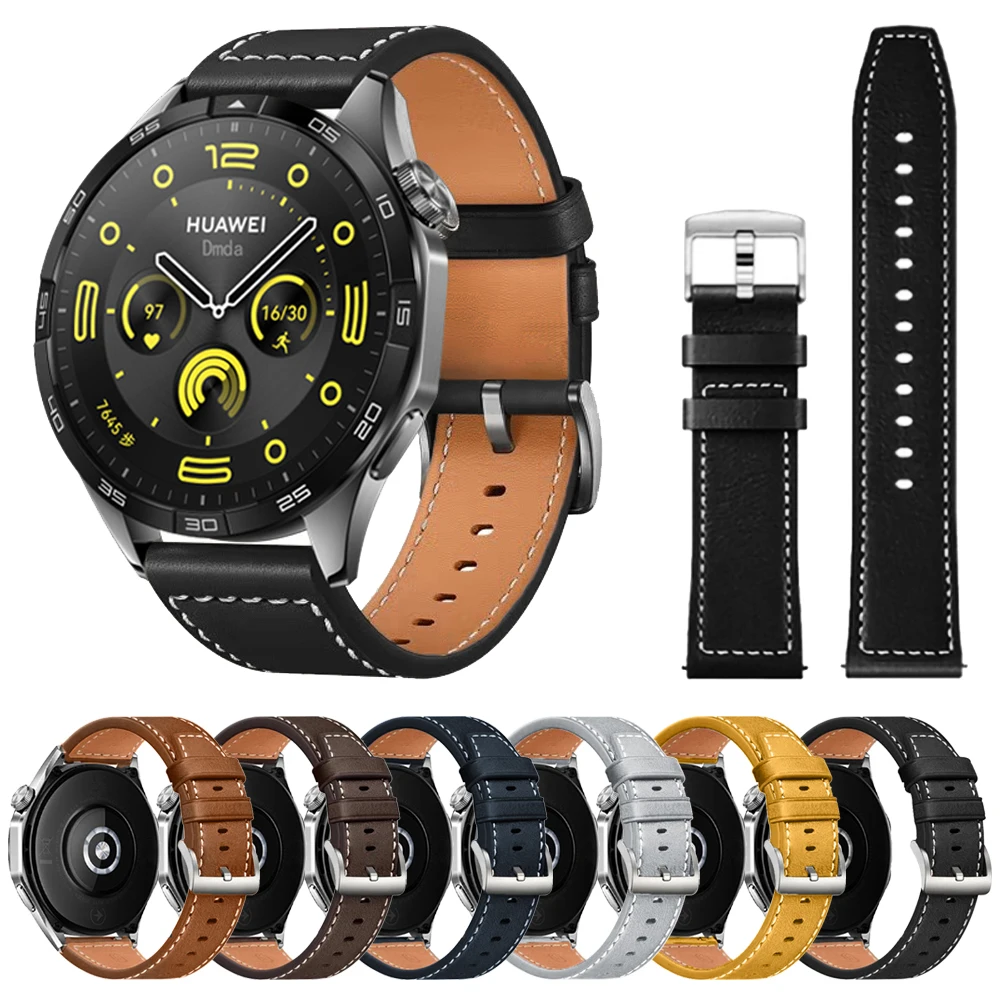Bracelet en cuir 22 20mm pour montre HUAWEI GT 5 4 46mm montre 4 Pro GT 3 GT2 Pro 42mm bracelets de montre bracelet de remplacement souple