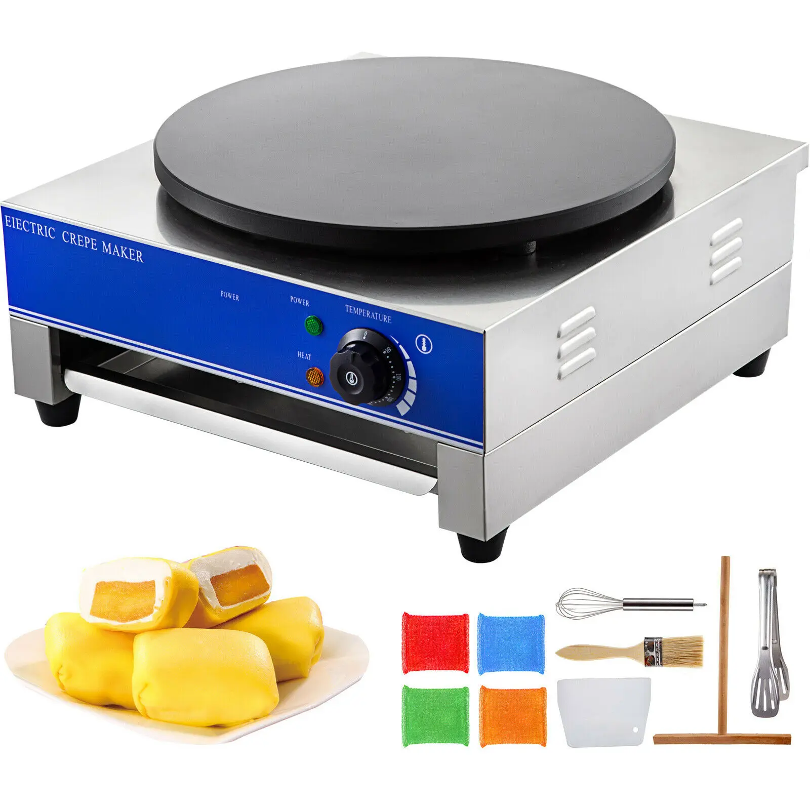 

Commercial 40cm Plate Electric Crepe Griddle Crepe Maker Die Casting 3kw Pancake Maker Machine