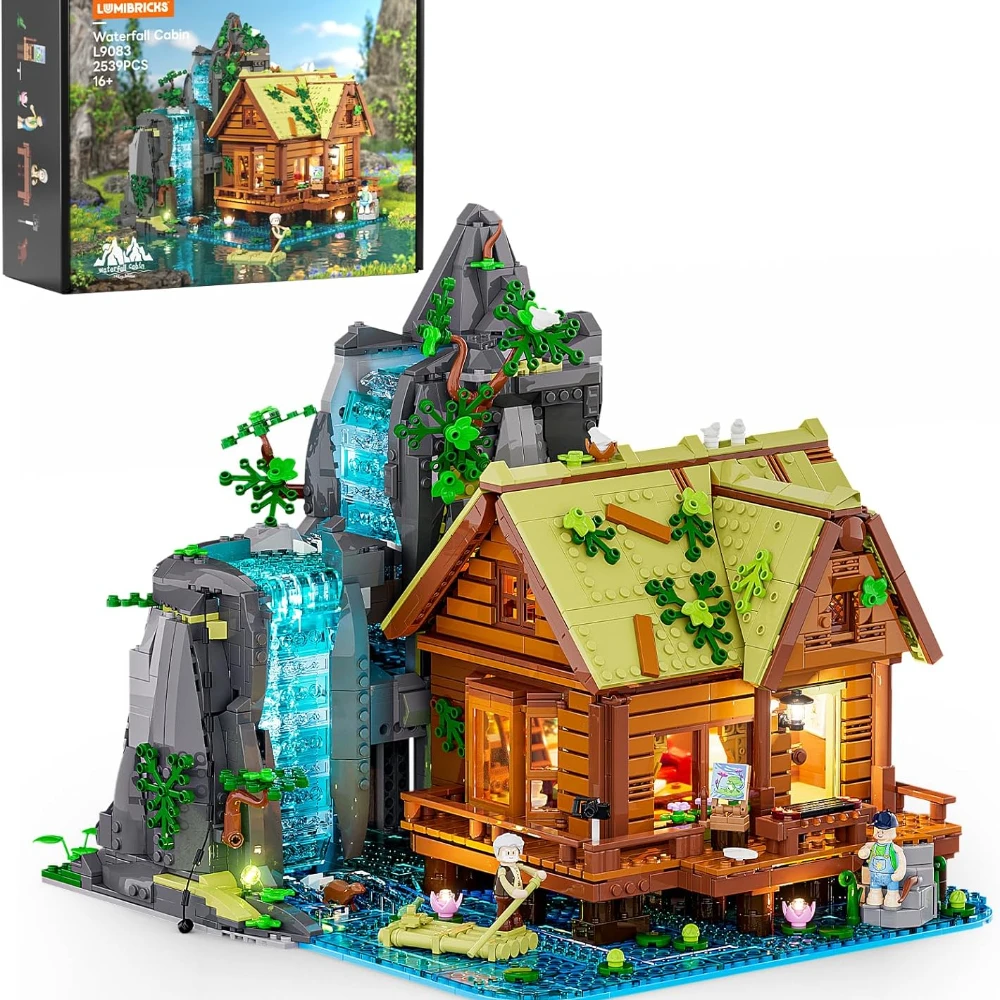 

Набор строительных блоков Lumibricks Waterfall-Cabin - 2539 шт., набор светодиодных светильников в стиле ретро Waterfall House Collection
