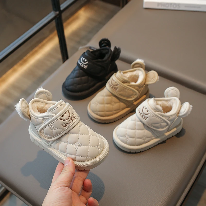 

Детские зимние сапоги, зимние утепленные сапоги цвета хаки с подкладкой для мальчиков и девочек, мягкая обувь для малышей, модные черные детские сапоги бежевого цвета