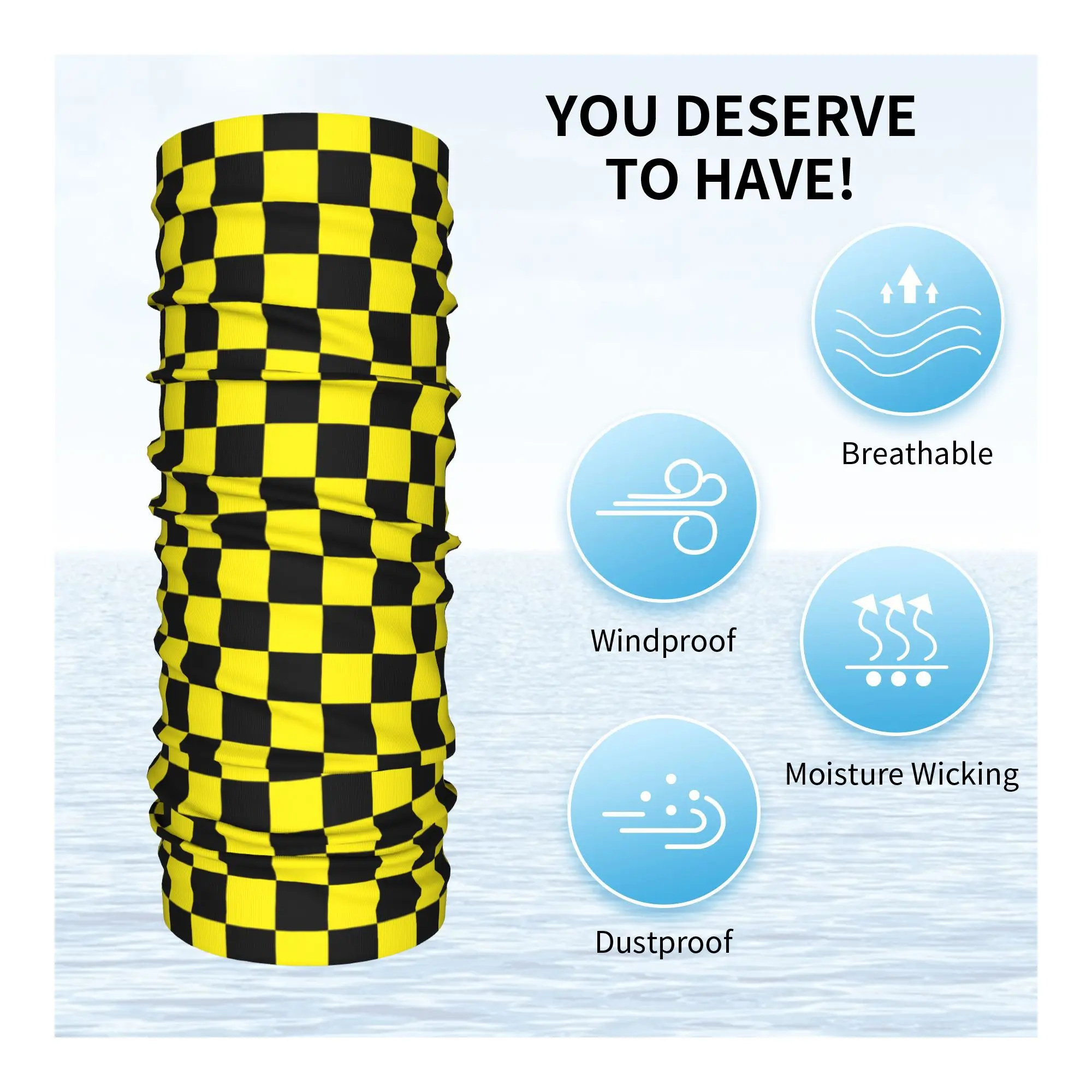 مخصص أسود أصفر متقلب باندانا الرقبة الجراب للمشي التخييم الرجال النساء التفاف وشاح منقوشة عقال أكثر دفئا