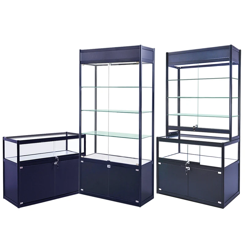 Custom.Glass showcase Display Cabinet/glass Cabinet with  Doors/ Glass Display Cabinet with Led Lights