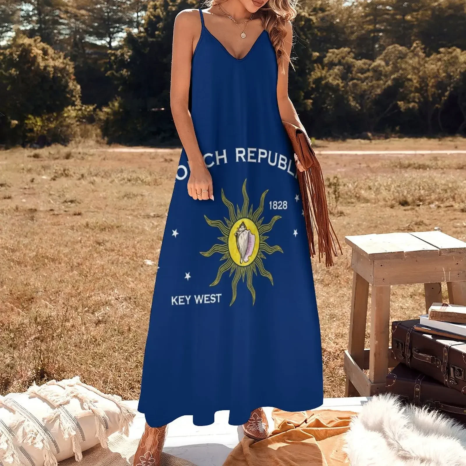 Flag of Conch Republic Key West, Florida USA Sleeveless Dress sexy dress sensual sexy dress for women