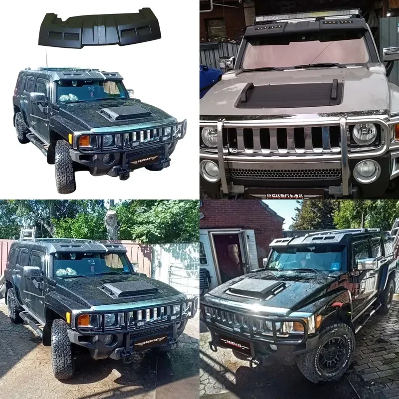 for LARIDAS Hummer H3 H3T Front Spoiler Single Layer Sun Visor Roof Body Kit Auto Wings High Quality Fiber Glass Matte