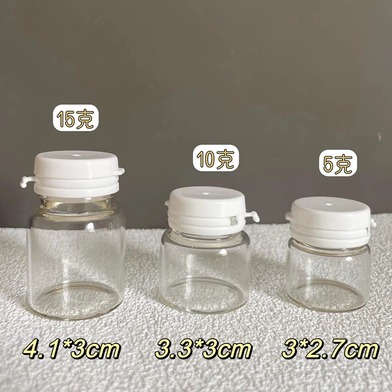 100Pcs 5g 10g 15g Glass Jars With Pull-ring Tear Off Cap Storage Pots Empty Cosmetic Container For Creams Lotion Ointments