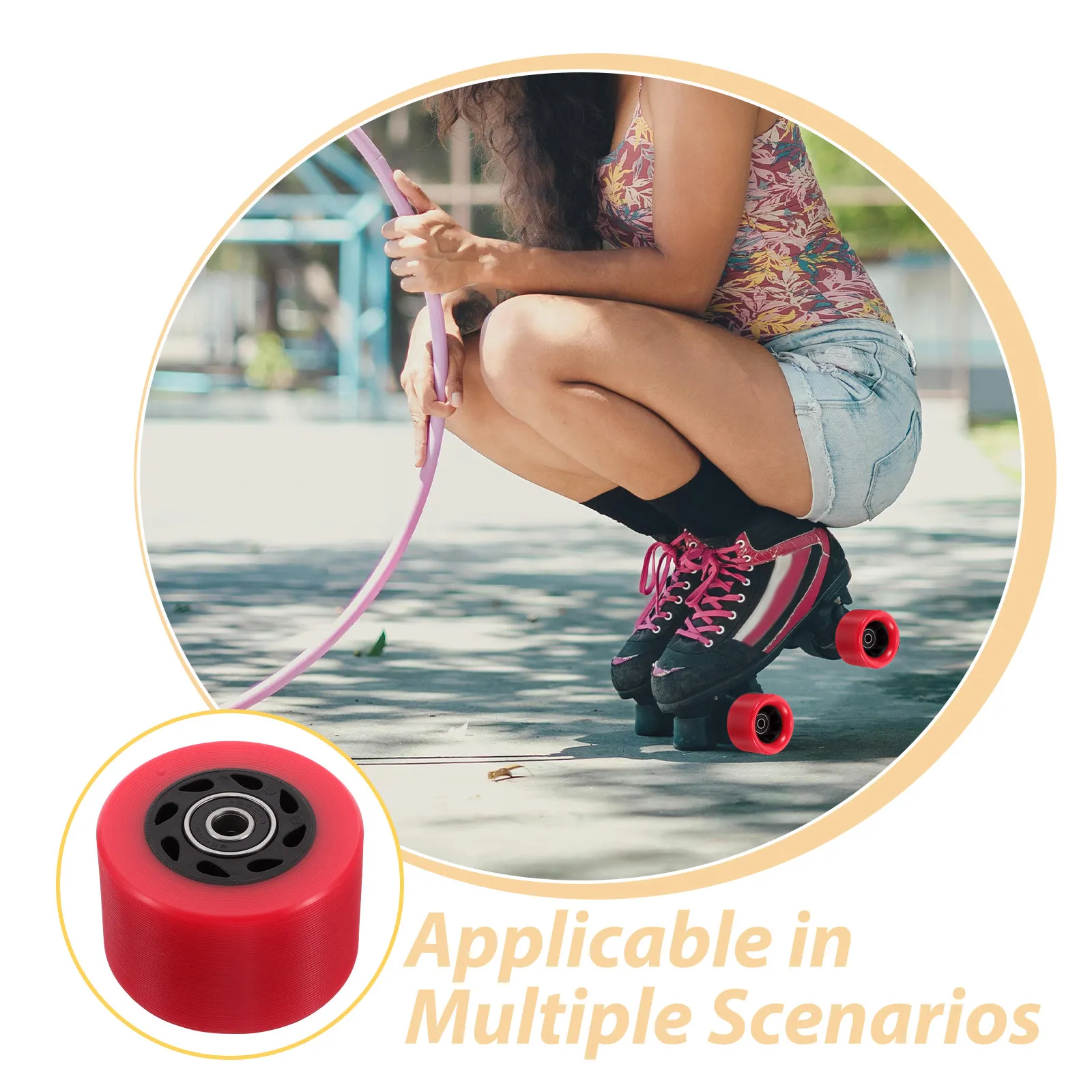 Roller Skates Wheel Inline Skate Wheels PU Material Antislip Smooth Ride Indoor Outdoor Skateboard Scooter Replacement